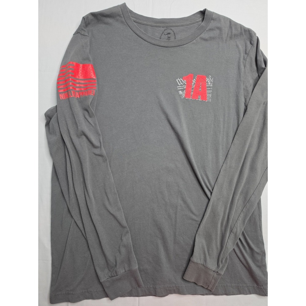 Nine Line Shirt Men's XL Charcoal Gray Graphic Long Sleeve Streetwear Skater